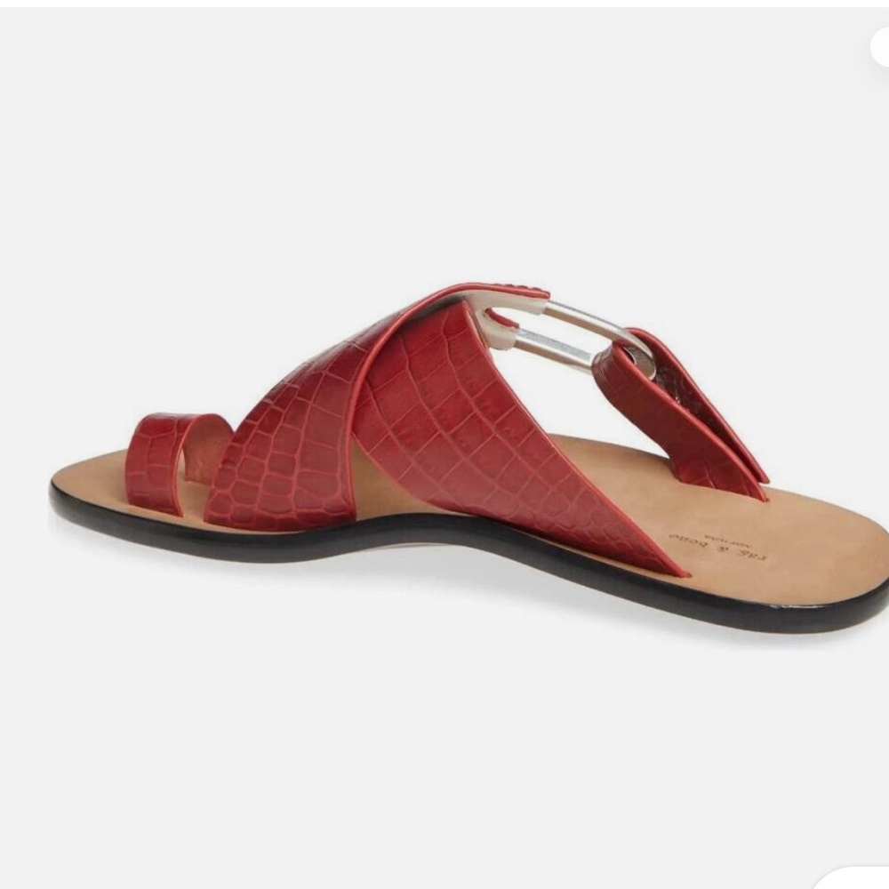 RAG & BONE August Rouge Croco Leather Slide Sandal sz. 39 - Picture 3 of 5